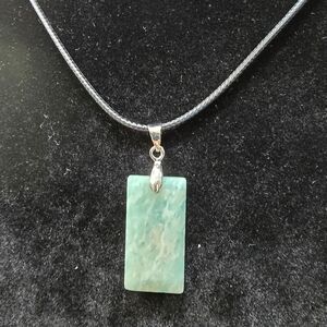 Amazonite Crystal Pendant Necklace